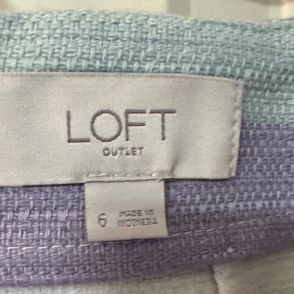 LOFT Striped Pencil Skirt in Purple, Green, and Black - Picture 2 of 4